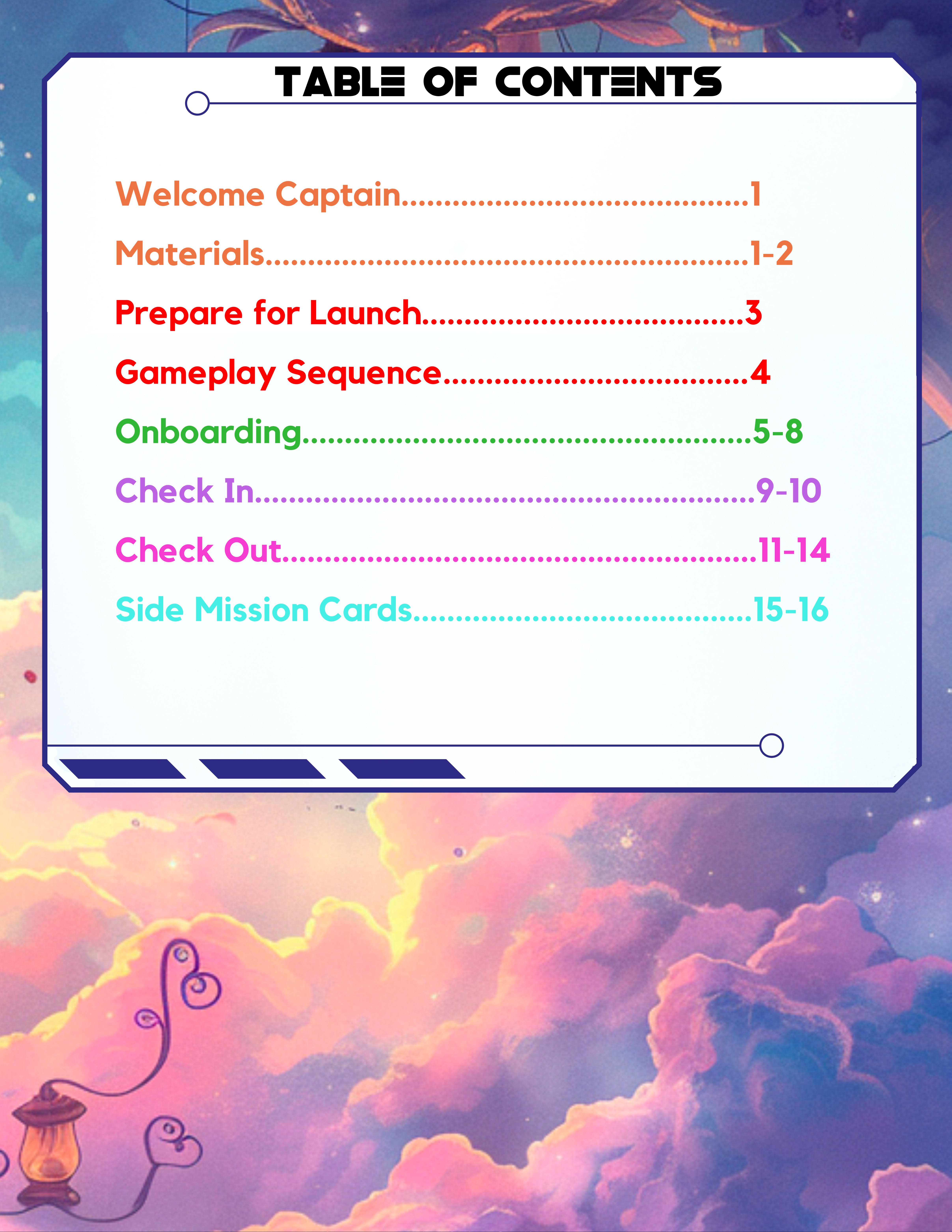 Gamer's Guide Table of Contents